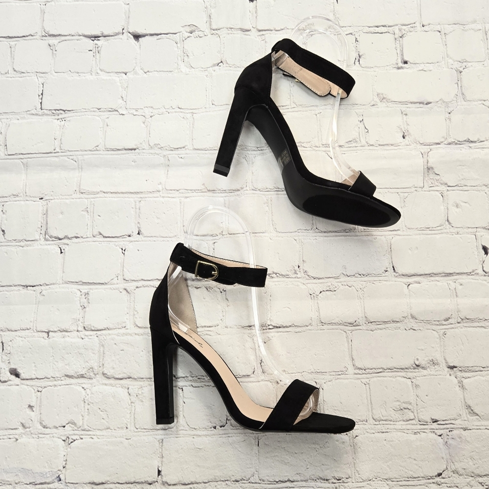 Single Strap Faux Suede Heels Women's Size 8